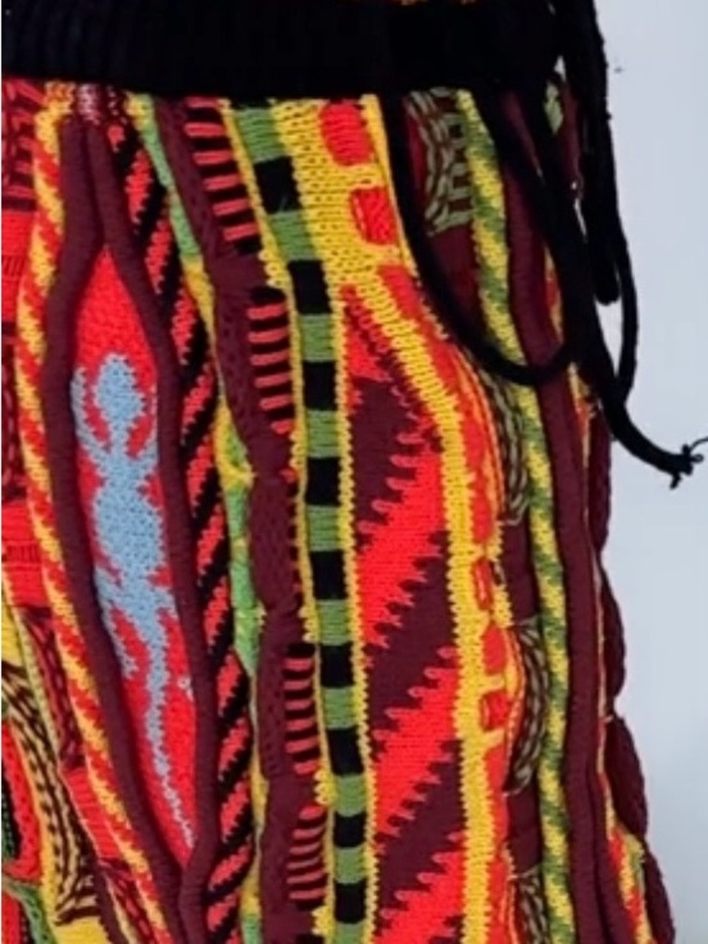 AKIRA Size 10 Multicolor Patterned Knit Boots with Drawstring at the Top - Picture 2 of 8